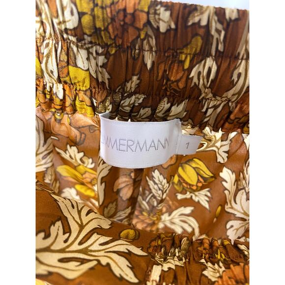 Zimmermann Andie Silk Terracotta Floral Shorts size US 6 - Picture 6 of 7